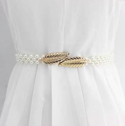 SYGA  Women White Metal Belt