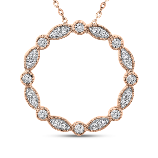 White Diamond Round Circle Fashion Pendant With Chain