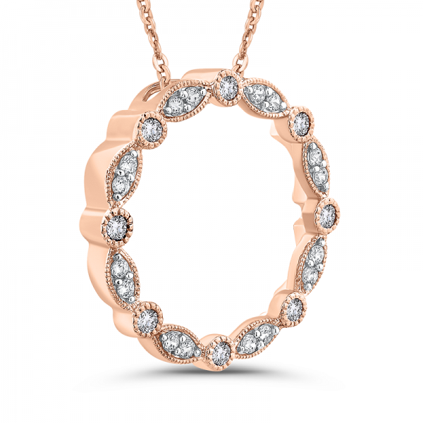White Diamond Round Circle Fashion Pendant With Chain