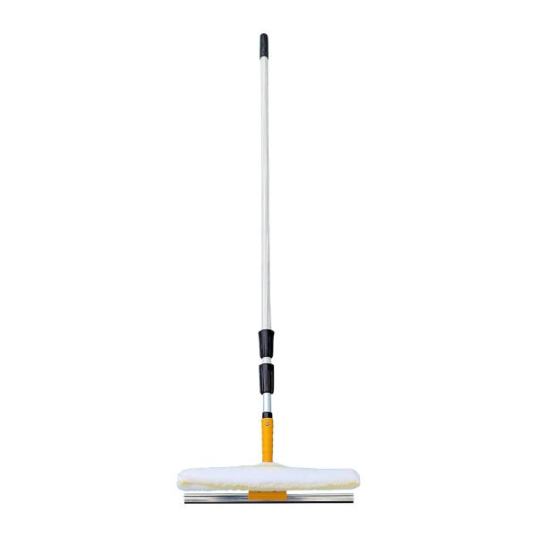 Connecticut Solar - Solar Panel/Glass/Window Cleaning Brush And Kit With 2 In1 Microfiber Washing Brush And Rubber Viper Brush - 3 Meter Fed Telescopic Pole (3m), Microfiber Brush & Aluminum Poles