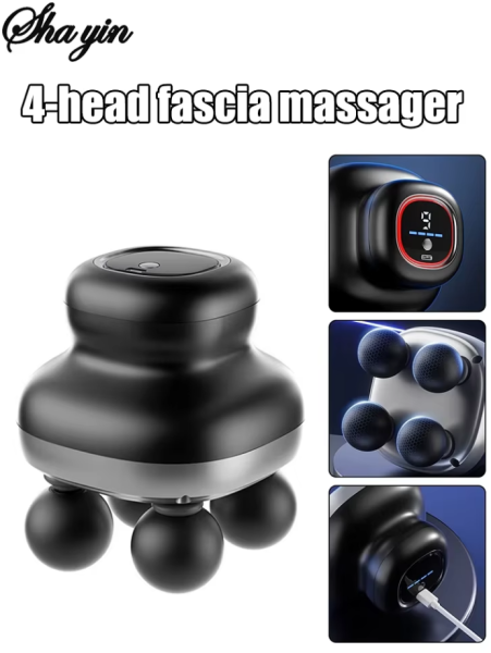 Four Head Fascia Gun, Household Fully Automatic Muscle Relaxation Massager