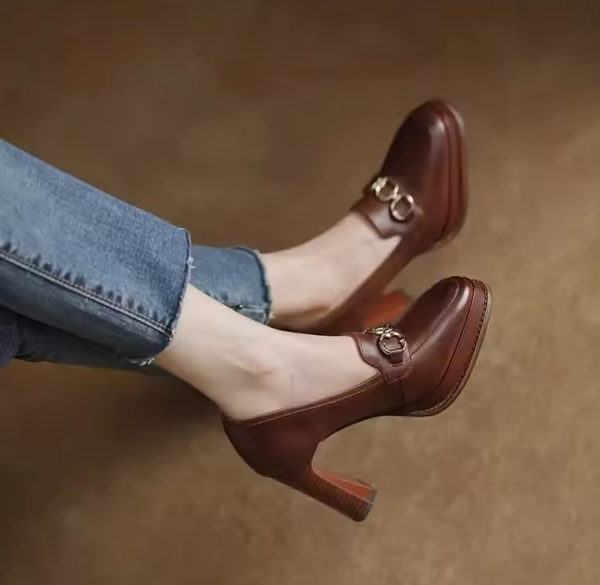 Luxury Chunky Heels Designer Loafers Platform Pumps High Heels Shoes