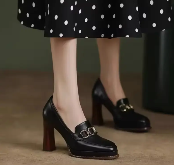 Luxury Chunky Heels Designer Loafers Platform Pumps High Heels Shoes